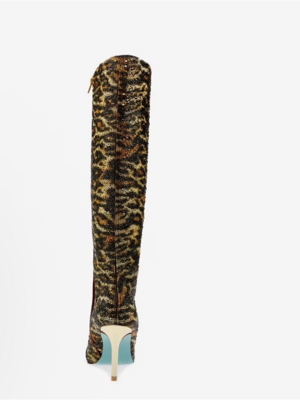 Betsey Johnson Leopard-Print Stiletto Boots in Gold and Black - Picture 4 of 4